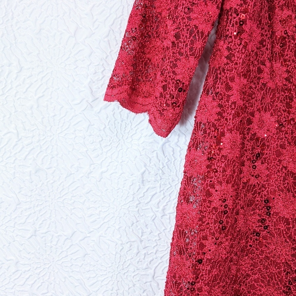 Calvin Klein Lace Sequin Cocktail Dress - Picture 6 of 9